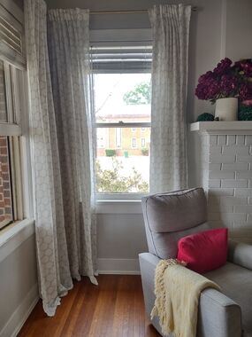 IKEA Neutral Geometric Sheer Curtains